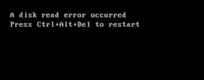 a disk read error occurred cannot boot