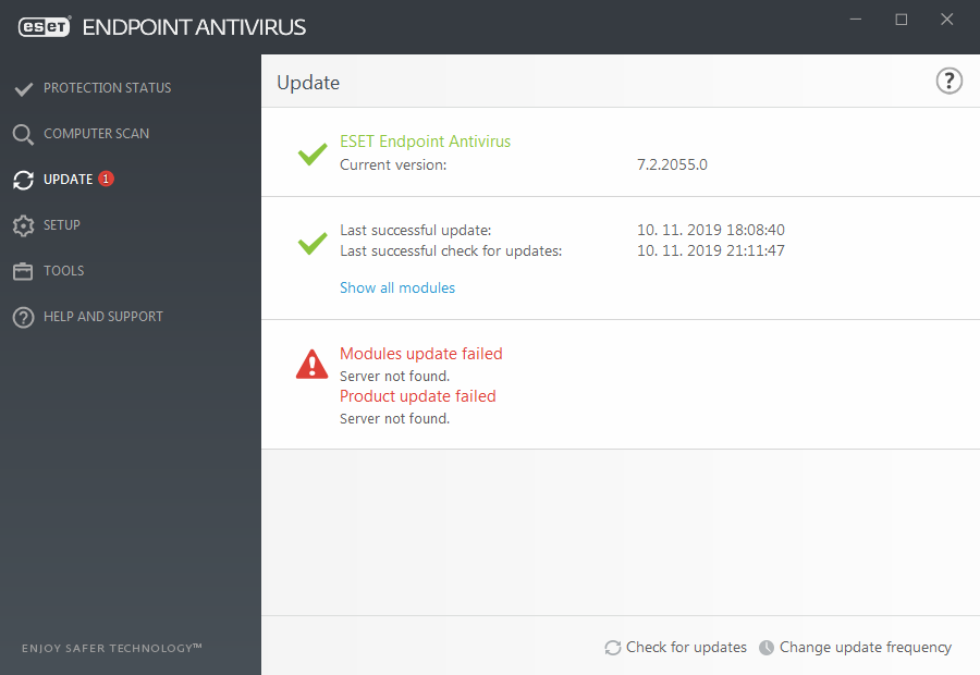 antivirus endpoint update