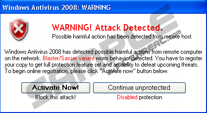 blaster antivirus basato su Internet
