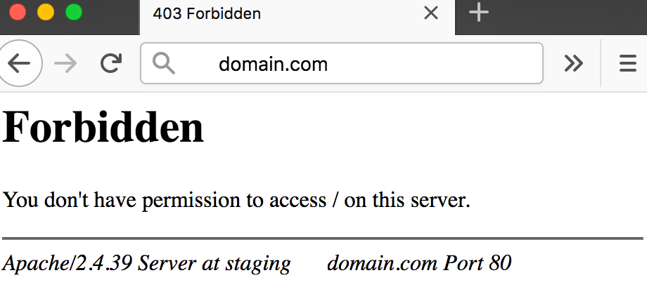 application error forbidden ip address