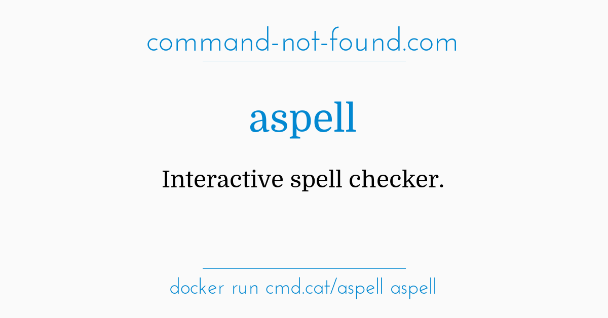 aspell command not found