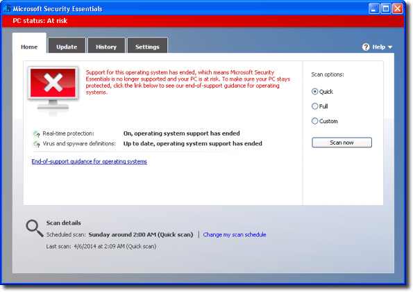 avg the microsoft company security essentials conflict