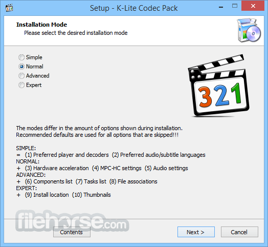 najlepszy pakiet kodeków tylko dla odtwarzacza multimedialnego Windows 7