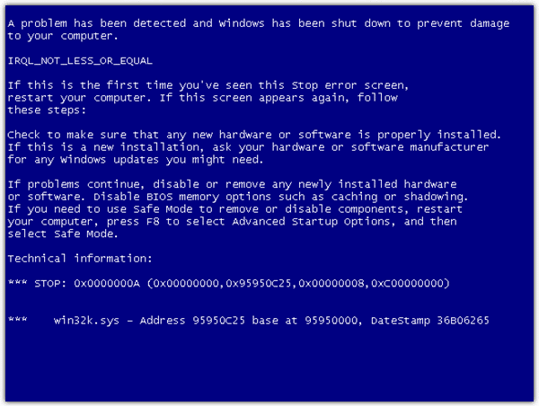 blue screen of health issues software gratis