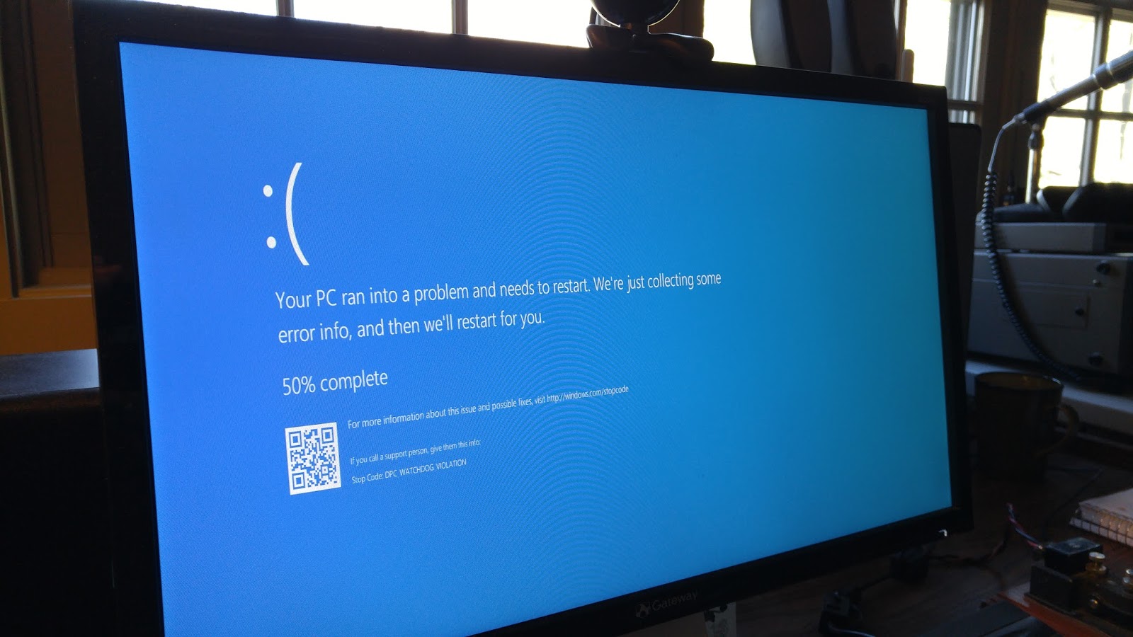 lo schermo blu del computer si apre sul mio computer