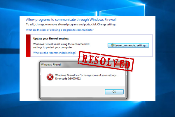 cannot access windows firewall settings