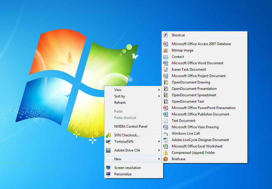 cannot create folders in windows 7