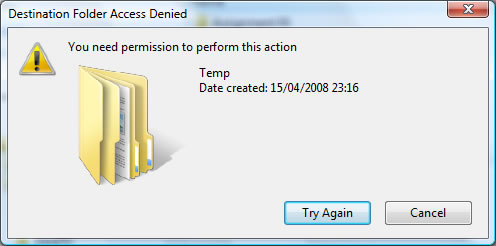 cannot delete folders in windows xp vista