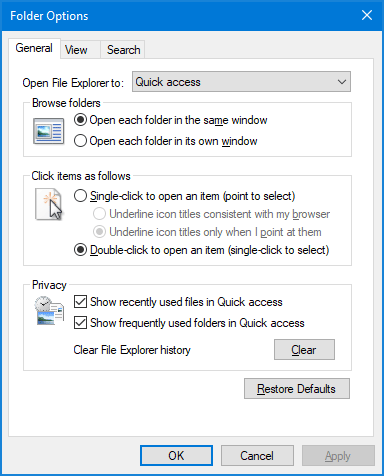 cannot find folder option control panel