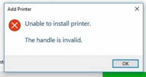 невозможно установить это оборудование в свою очередь, имя принтера неверно