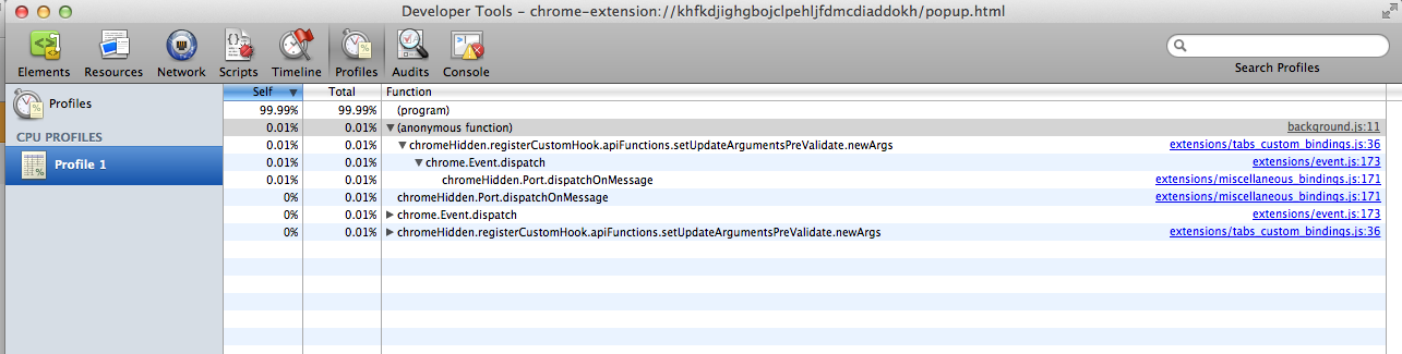 chrome extensions javascript debug