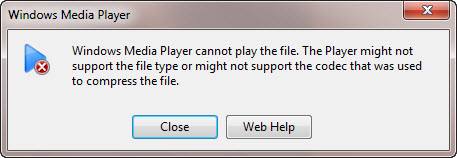 codec error on windows media player 11