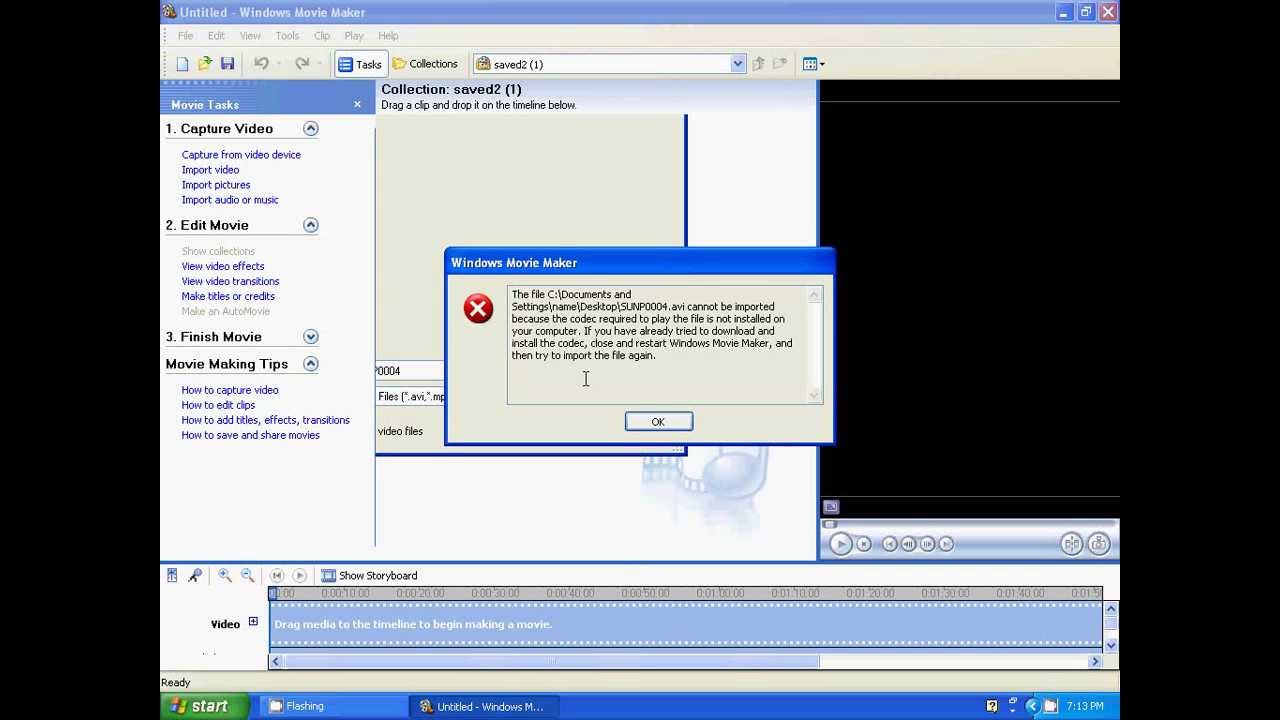 kodeki w programie Windows Show Maker