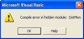compile error in hidden module excel 2011
