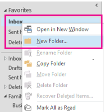 create subfolders in Outlook 2010