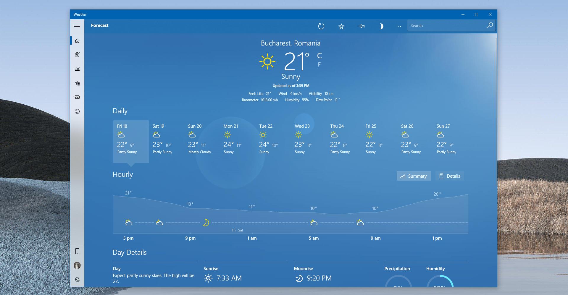 current temperature on taskbar