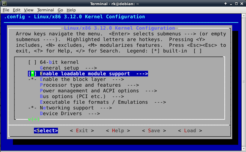 módulo de compilação do kernel do debian