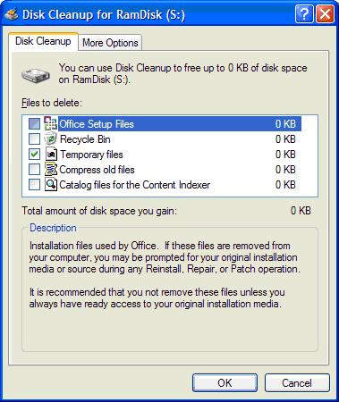 disk cleanup fix xp
