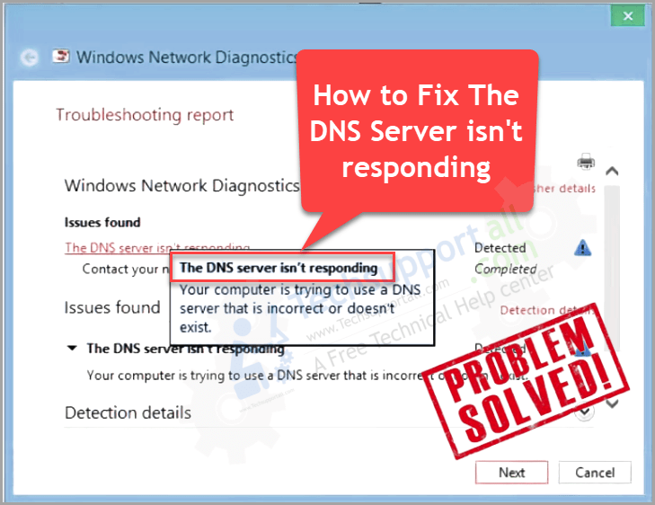 dns site not responding malware