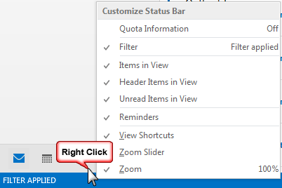 email not showing in outlook inbox filter applied