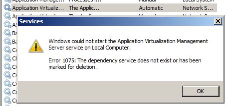 error 1075 server 2008
