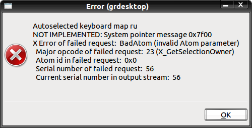 error of failed request badatom invalid atom parameter
