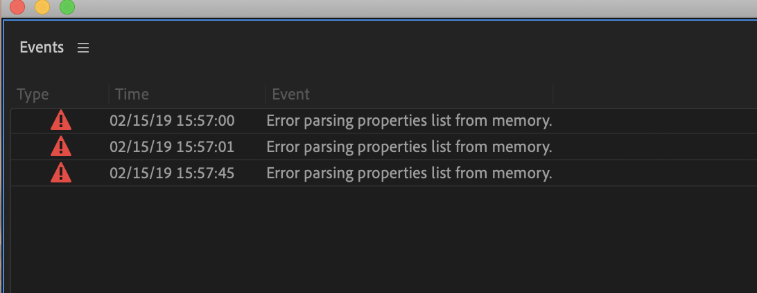 error parsing property set files