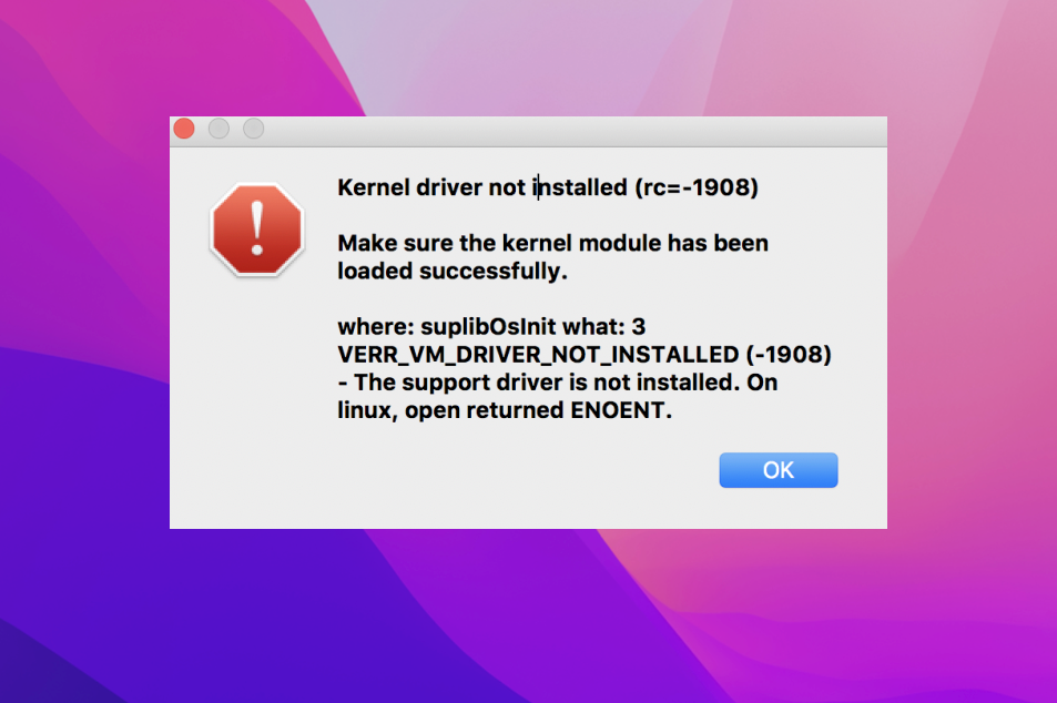 error en la fuente del kernel de su familia para kernel virtualbox