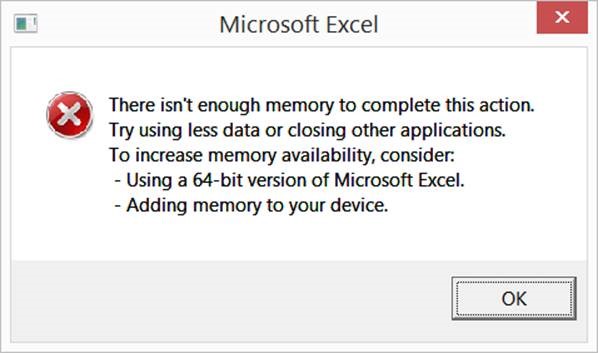 excel low virtual memory