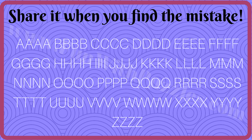 zoek de fout in alfabet antwoord