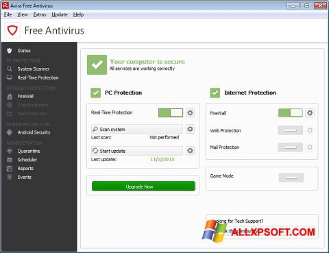 gratis antivirus bij het overwegen van window xp service pack 1