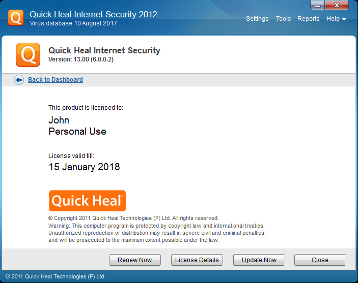 download gratuito di Quick Heal Antivirus 2011