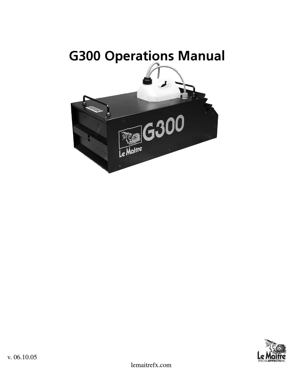 g300 rookmachine probleemoplossing