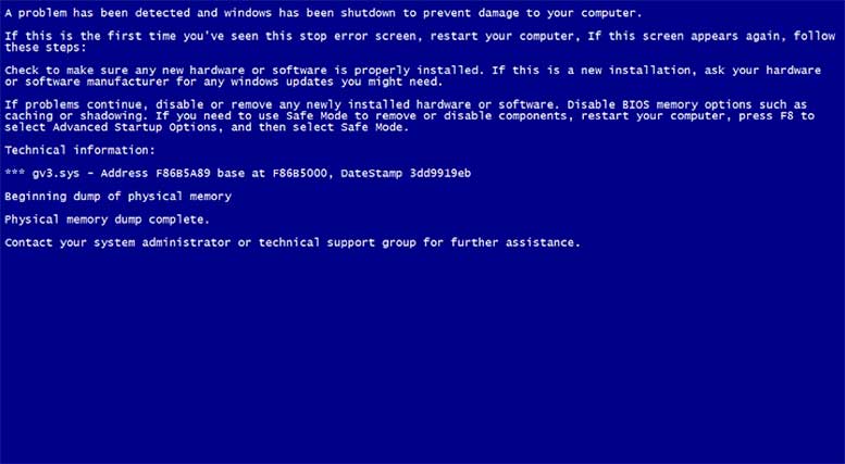 Голубой экран с загрузочного компакт-диска