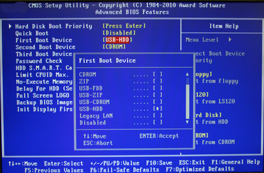 Wie deaktivieren Sie das BIOS der Speicherplatzoptionen Windows 7