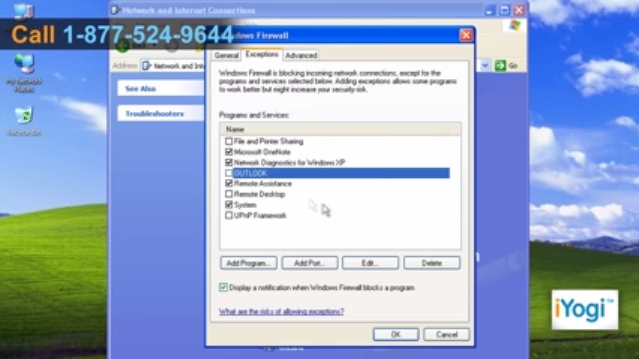 how to block a program using firewall in windows xp
