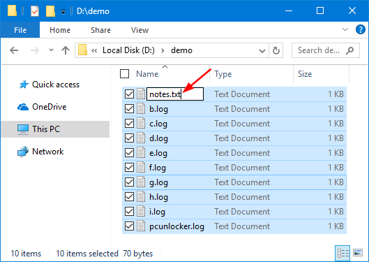 como alterar várias extensões de arquivo no windows xp