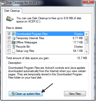 cómo eliminar archivos antiguos del sistema informático en Windows 8