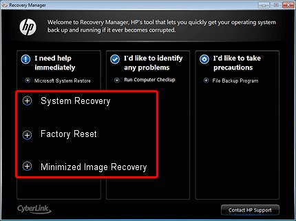 how to do a complete system restore on hp laptop