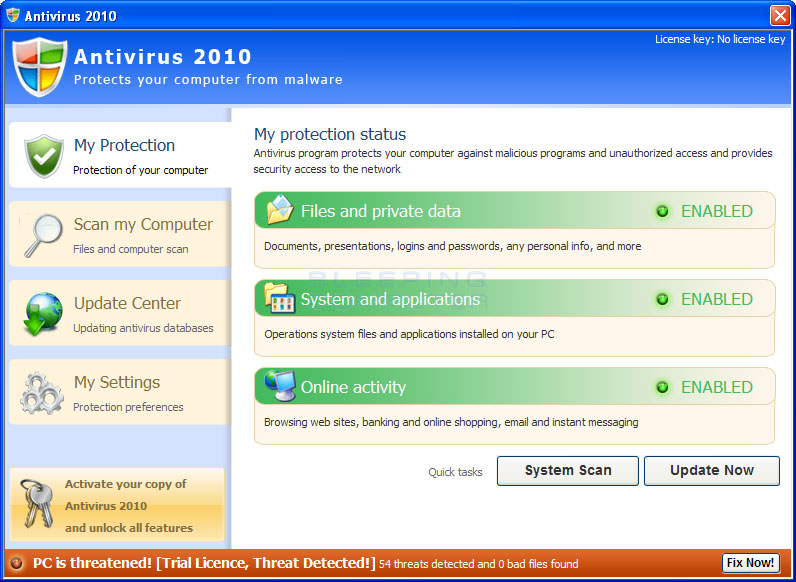 How to loswerden zusammen mit Spyware Protection 2010 free