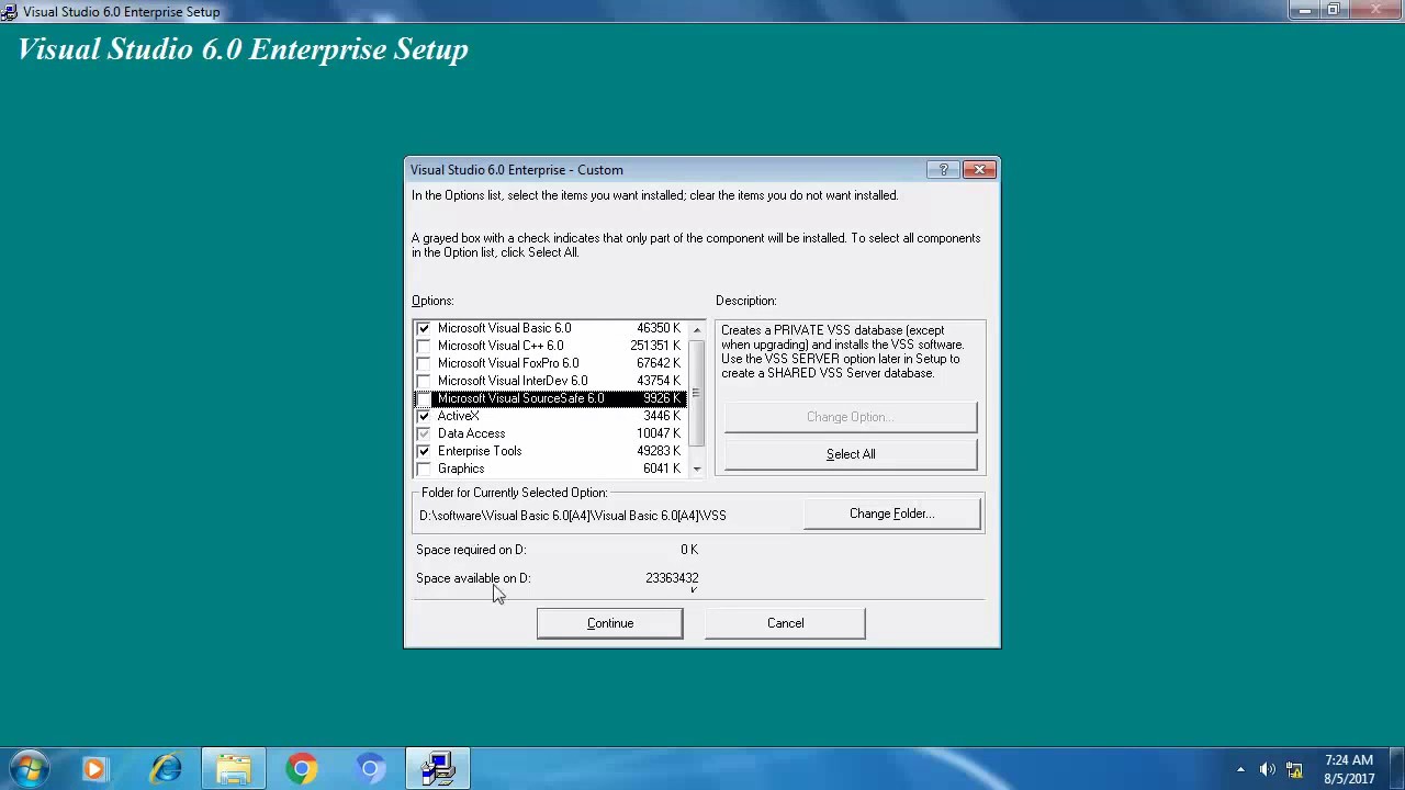 So arrangieren Sie vb6 in Windows 7 32 Bit