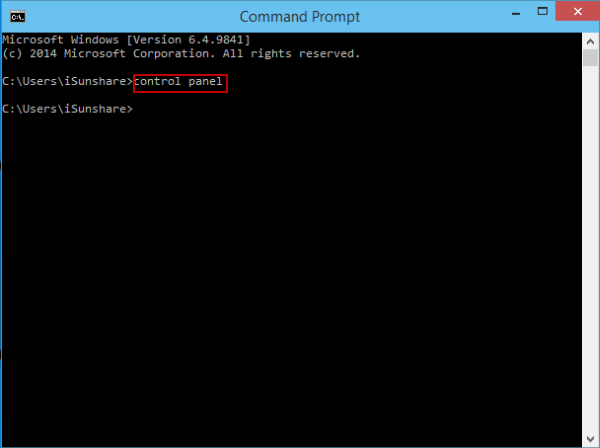 how to launch the control panel by command line