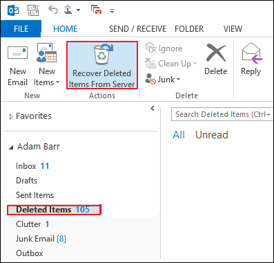 how to recover deleted sub-folders in outlook 2007