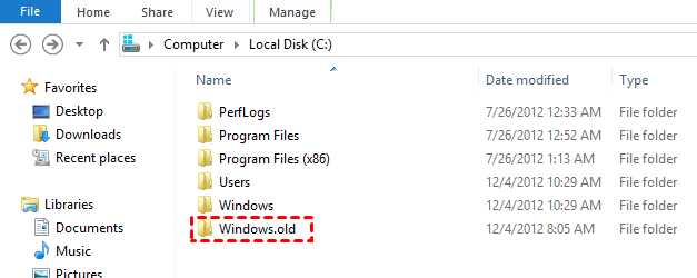 hur man installerar om filer på grund av windows.old