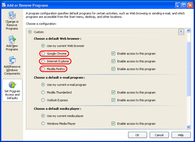 comment configurer le navigateur par défaut dans Windows XP