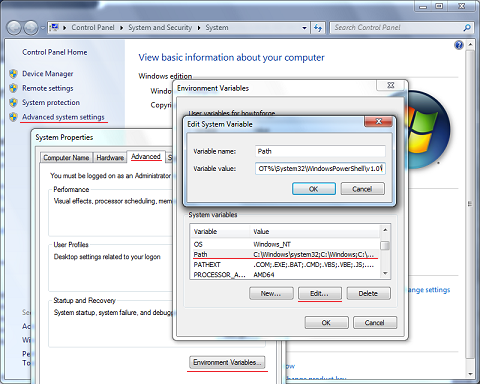 how to set paths in windows 7
