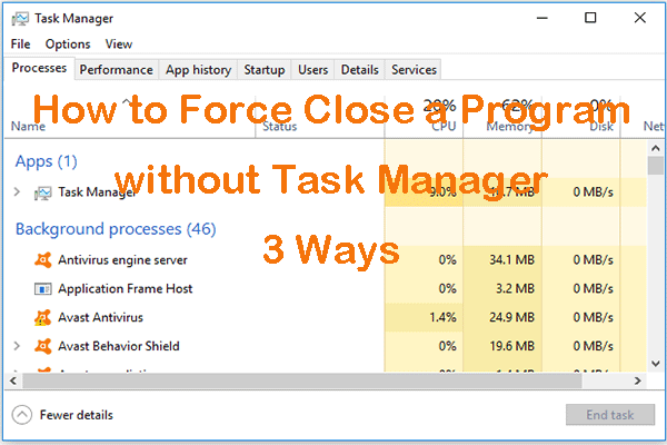 come terminare l'esecuzione dei programmi nel task manager