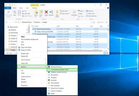 cómo comprimir archivos en Windows