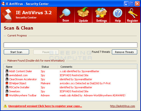 ie antivirus 3.2 remove