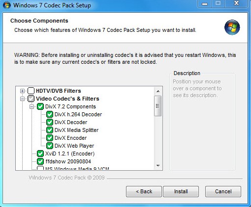 installera hi-d video codec windows 7